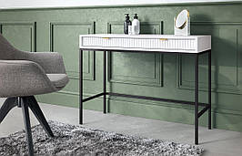 Стіл туалетний Perfect Home Нова / Nova з 2 шухлядами та чорними ніжками T104 Білий (PFH-091266)