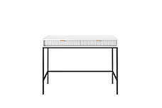 Стіл туалетний Perfect Home Нова / Nova з 2 шухлядами та чорними ніжками T104 Білий (PFH-091266), фото 4