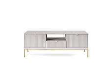 Тумба під телевізор Perfect Home Нова / Nova 2-дверна з 1 шухлядою і золотими ніжками RTV154 Сірий (PFH-091226), фото 3