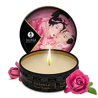 Масажна свічка з ароматом трояндових пелюсток Shunga Massage Candle Rose Petals / Aphrodisia, 30 мл