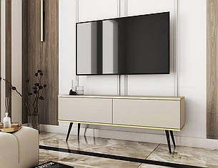 Тумба під телевізор Perfect Home Оро / Oro 2-дверна з чорними ніжками RTV135 Бежевий (PFH-091326), фото 1