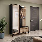 Передпокій з дзеркалом Perfect Home Такймонд / Diamond 2-дверний Чорний/дуб евок (PFH-091302)