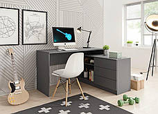 Стіл офісний письмовий Perfect Home Тео / Teo 3S/138 з 3 шухлядами Графіт (PFH-091166), фото 2