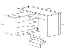Стіл офісний письмовий Perfect Home Тео / Teo 3S/138 з 3 шухлядами Графіт (PFH-091166), фото 3