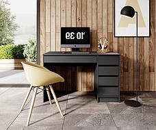 Стіл туалетний письмовий Perfect Home Ада / Ada 5S/120 з 5 шухлядами Антрацит (PFH-091308), фото 2