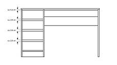 Стіл туалетний письмовий Perfect Home Ада / Ada 5S/120 з 5 шухлядами Антрацит (PFH-091308), фото 4