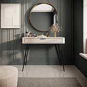 Стіл туалетний Perfect Home Ланте / Lante 1S/100 з 1 шухлядою і чорними ніжками Беж (PFH-091170)