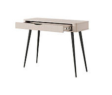 Стіл туалетний Perfect Home Ланте / Lante 1S/100 з 1 шухлядою і чорними ніжками Беж (PFH-091170), фото 2