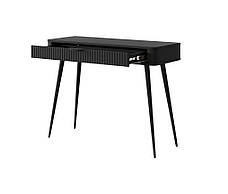 Стіл туалетний Perfect Home Ланте / Lante 1S/100 з 1 шухлядою і чорними ніжками Чорний (PFH-091188), фото 2