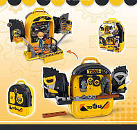 Дитяча майстерня 3в1 «Юний механік» Двостороння валіза-рюкзак з інструментами