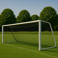 Сітка для футболу БЕЗВУЗЛОВА підвищеної міцності «ЄВРО ЛЮКС 2,1» чорна (комплект з 2 шт.)