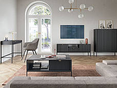 Стіл туалетний Perfect Home Нова / Nova з 2 шухлядами та чорними ніжками T104 Чорний (PFH-091264), фото 5