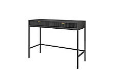 Стіл туалетний Perfect Home Нова / Nova з 2 шухлядами та чорними ніжками T104 Чорний (PFH-091264), фото 4