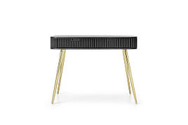 Стіл туалетний Perfect Home Зова / Zova з 2 шухлядами та золотими ніжками T103 Чорний (PFH-091375)