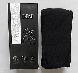 Жіночі махрові колготи «Demi» чорного кольору (S, M, L)
