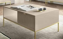 Стіл журнальний Perfect Home Нова / Nova з 2 шухлядами та золотими ніжками L104 Кашемір (PFH-091259)