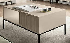 Стіл журнальний Perfect Home Нова / Nova з 2 шухлядами та чорними ніжками L104 Кашемір (PFH-091253)