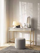 Стіл туалетний Perfect Home Нова / Nova з 2 шухлядами та золотими ніжками T104 Кашемір (PFH-091271)