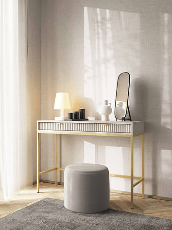 Стіл туалетний Perfect Home Нова / Nova з 2 шухлядами та золотими ніжками T104 Кашемір (PFH-091271), фото 1