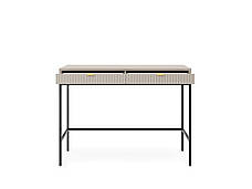 Стіл туалетний Perfect Home Нова / Nova з 2 шухлядами та чорними ніжками T104 Кашемір (PFH-091270), фото 2