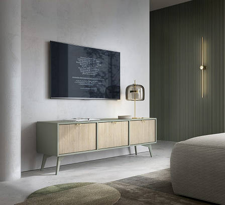 Тумба під ТВ Perfect Home Форест / Forest RTV158 3-дверна Евкаліпт/ялиця сканді (PFH-091474), фото 1