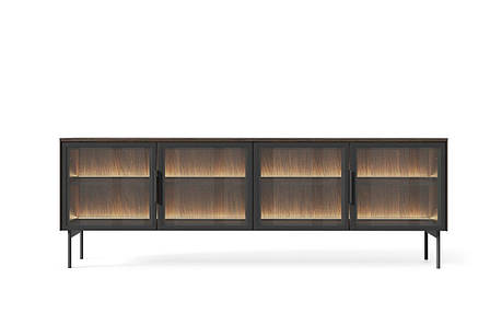 Тумба під телевізор з підсвіткою Perfect Home Лумі / Lumi 4D/181 4-дверна Дуб дунін (PFH-091388), фото 1