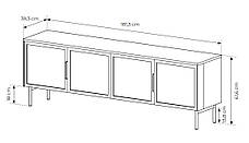 Тумба під телевізор з підсвіткою Perfect Home Лумі / Lumi 4D/181 4-дверна Кашемір (PFH-091389), фото 3