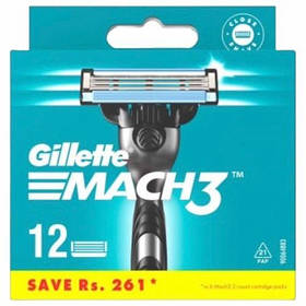 Змінні касети для гоління Gillette Mach 3 леза (12 шт.)