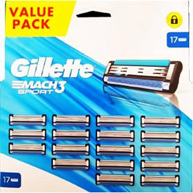 Змінні касети для гоління Gillette Mach 3 Sport 3 леза (17 шт.)