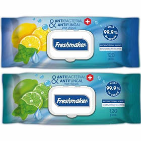 Серветки вологі Freshmaker Antibacterial (Lemon/Lime), 120шт.