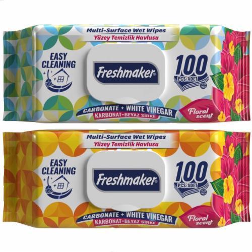 Серветки для побутового прибирання Freshmaker Floral scent (100 шт в упаковці), фото 1