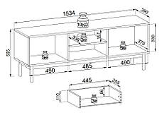 Тумба під ТВ Perfect Home Джапанді / Japandi RTV154 2-дверна з 1 шухядою Кашемір (PFH-091468), фото 3