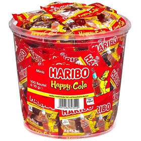 Цукерки желейні Haribo 1000g Happy-Cola (100 шт x 10 g) - 1 kg