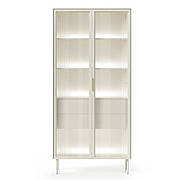 Вітрина висока з підсвіткою Perfect Home Лумі / Lumi 2D2S/91 2-дверна з 2 шухлядами Кашемір (PFH-091382)