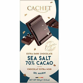 Шоколад чорний Cachet Extra Dark Sea Salt (70% cacao) 21429 - 100 g