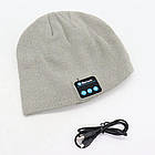 Портативна колонка шапки з bluetooth навушниками SPS Hat BT True. Колір: сірий