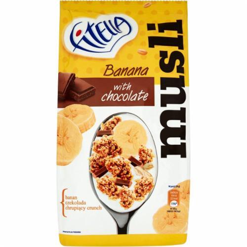 Мюслі Fitella Banana with Chocolate - 300 g, фото 1
