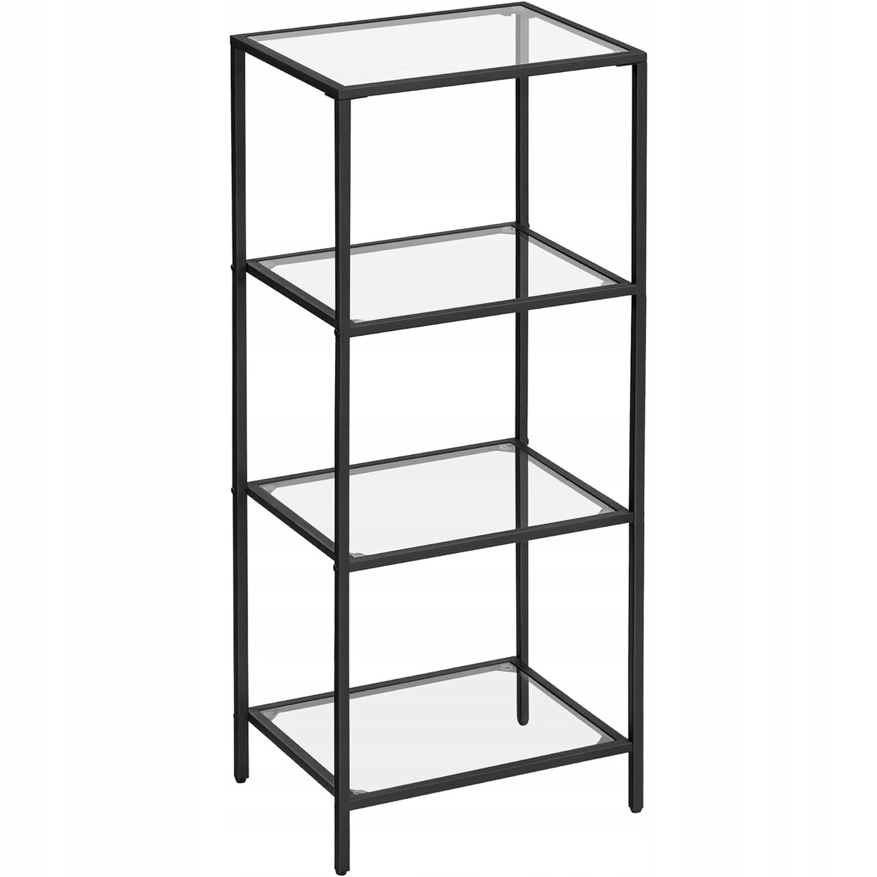 Стелаж багаторівневий зі скляними полицями Songmics Vasagle Black