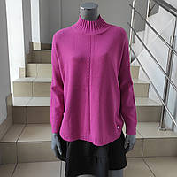Светр жіночий трикотажний стійка манжети XL-2XL фуксія