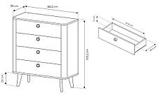 Комод Perfect Home Вікі / Viki 4S/88 з 4 шухлядами Дуб бариста (PFH-091408), фото 3