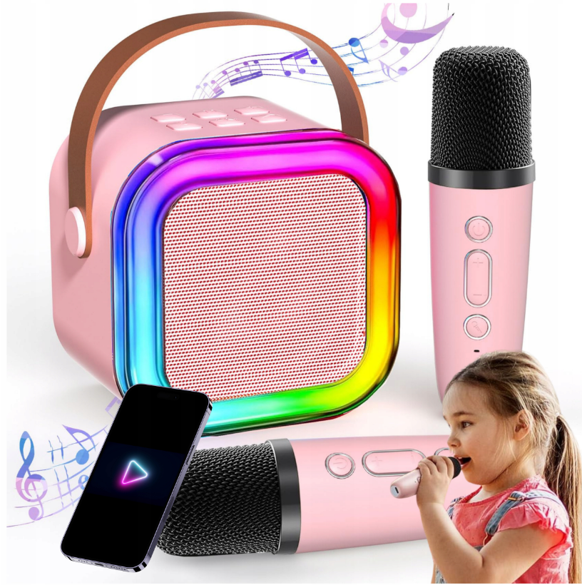 Караоке Комплект bluetooth динамік 2x мікрофон ZS55A, фото 1