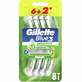 Станок для гоління Gillette Blue 3 Plus Sensitive 8 шт