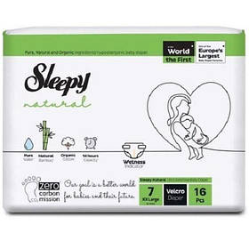 Підгузки дитячі Sleepy Natural XXLarge-7 (20-30кг), 16шт.