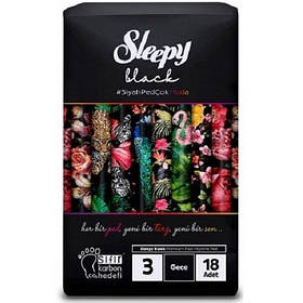 Прокладки гігієнічі Sleepy Black Night-3 (320мм), 18шт.