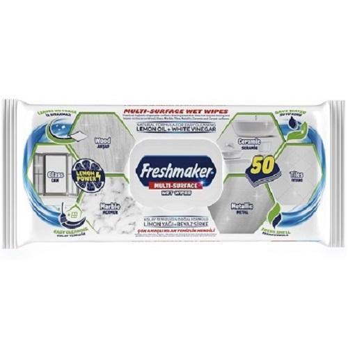 Серветки для побутового прибирання Freshmaker Multi-Surface, 50шт., фото 1