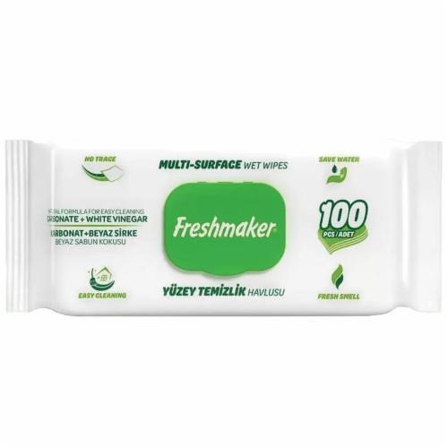 Серветки для побутового прибирання Freshmaker Multi-Surface, Green (100шт.), фото 1