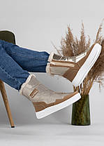 Дутики зимові жіночі високі золотисті з замком (4103), фото 2