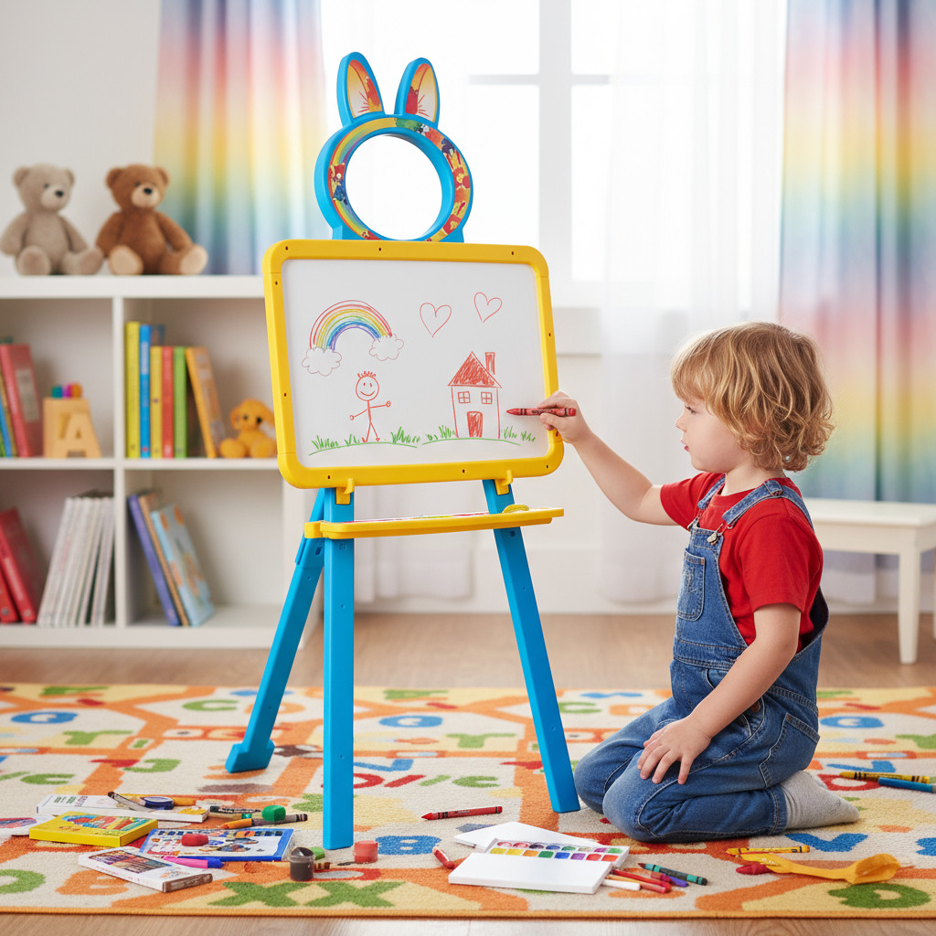 Магнітна дошка для малювання, мольберт для малювання (013777/1) Долоні. Жовто - блакитний