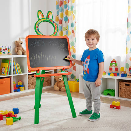 Магнітна дошка для малювання, мольберт для малювання (013777/3) Долоні. Оранжево - зелений, фото 1