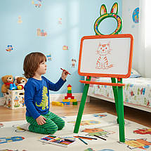 Магнітна дошка для малювання, мольберт для малювання (013777/3) Долоні. Оранжево - зелений, фото 2